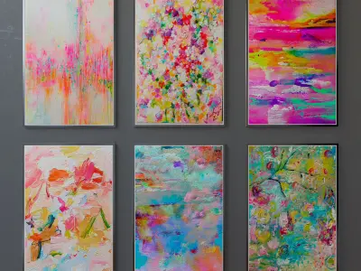 Collection of paintings abstract art part 11 3D model