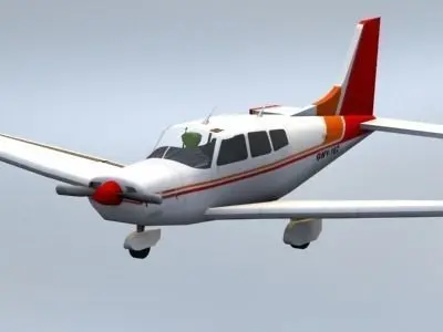 Piper Cherokee Light Aircraft Low-poly 3D model