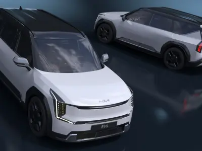 KIA EV9 Luxury Electric SUV Black and White 3D model