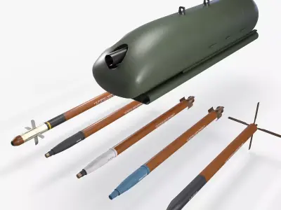  FN Herstal RMP Machine Gun Pod Low-poly 3D model