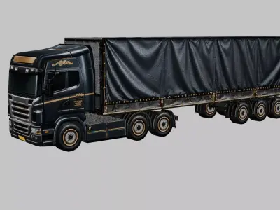 Cargo Semi Truck 3D Model 011 Low-poly 3D model