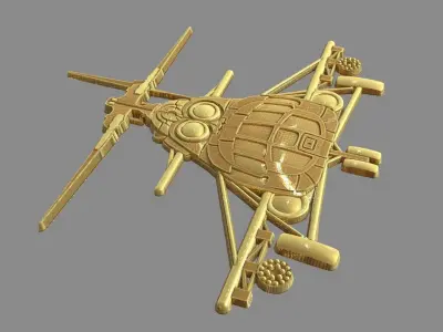 MI 8 helicopter front view 3D print model