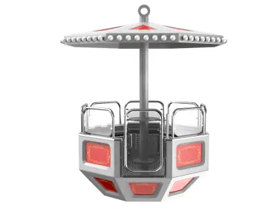 Red Detailed Ferris Wheel Cart 3D model