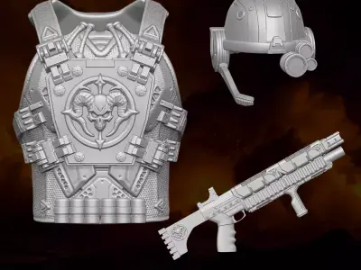 Hell Trooper Kit 3D printable files for Action Figures 3D print model