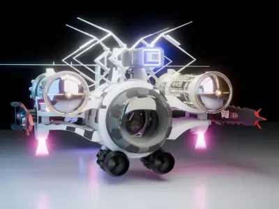 sci fi vehicle 3D model