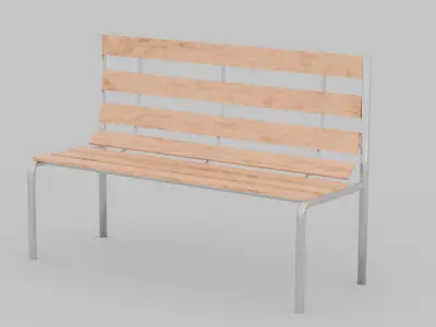 PARK BENCH Low-poly 3D model 12