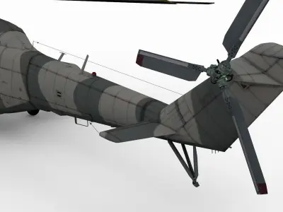 Mil Mi-24A Low-poly 3D model
