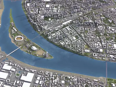 Pyongyang - 3D City Model Low-poly 3D model