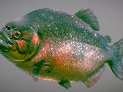 Red-bellied Piranha 3D model