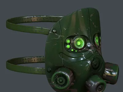 Gas mask helmet 3d model scifi Low-poly Low-poly 3D model