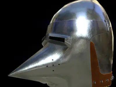 Hounskull Bascinet helmet Low-poly 3D model