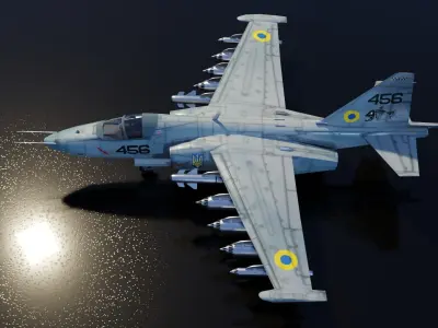 Sukhoi SU-25 Frogfoot Low-poly 3D model