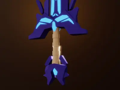 Stylized Rune Sword weapon PBR low-poly game ready Low-poly 3D model