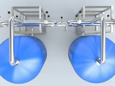 Sand Carbon Filter For Water Treatment Low-poly 3D model