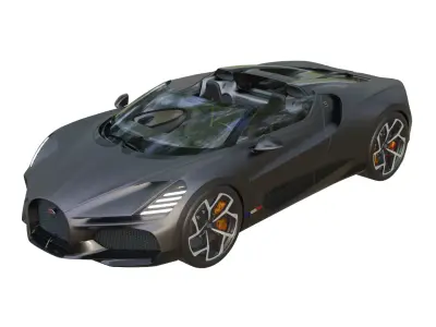 Bugatti W16 Mistral Low-poly 3D model