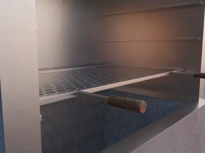 precast concrete and aluminum barbecue 3D model