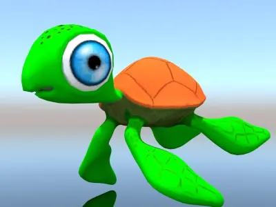 Cartoon Turrle Low-poly 3D model