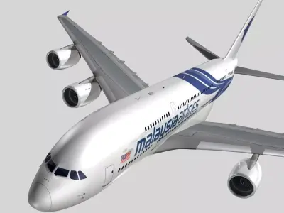 Airbus A-380 Malaysia Airlines 3D model