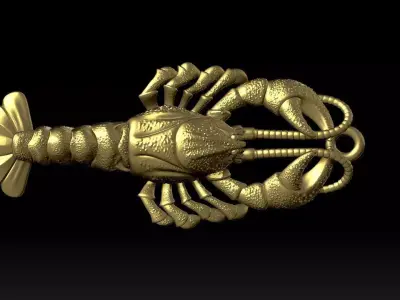 SHRIMP PENDANT 3D PRINTED Free 3D print model