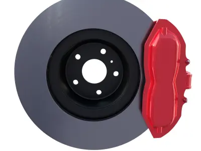 Tesla Ventilated Brake System Low-poly 3D model