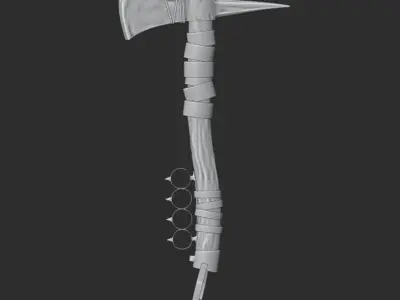 Game Ready Wood Axe Low-poly 3D model Low-poly 3D model