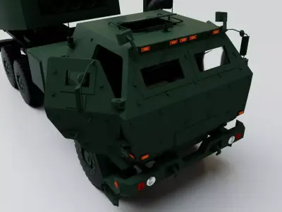 M142 High Mobility Artillery Rocket System Military Vehicle Low-poly 3D model