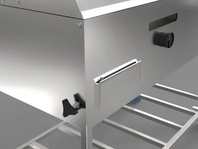 Stainless Steel Cooking Cart 3D model
