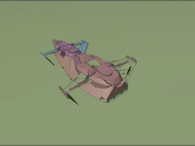 Sensor Scout Ship Low-poly 3D model