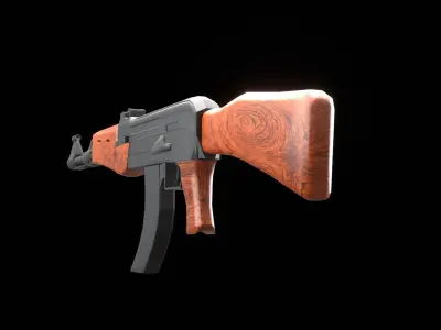 High Quality AK47 3D Model for Games Animations Visual Effects Low-poly 3D model