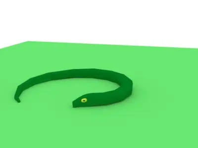Snake Low Poly Cartoon Model Low-poly 3D model