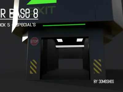 AIR BASE 8 - Dock 5 -  Specials - PBR Low Poly Low-poly 3D model