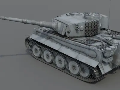 Panzerkampfwagen VI Tiger Ausf H1 Heavy Tank Low-poly 3D model