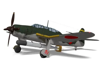 Aichi B7A Ryusei kai Grace 3D model