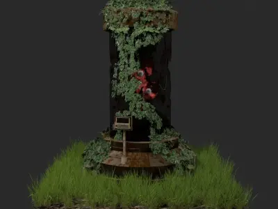 3D Horrible Rusty Tube or lab capsule Realistic 3D model