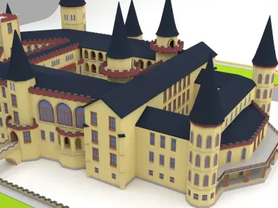 Castle harry potter Low-poly 3D model