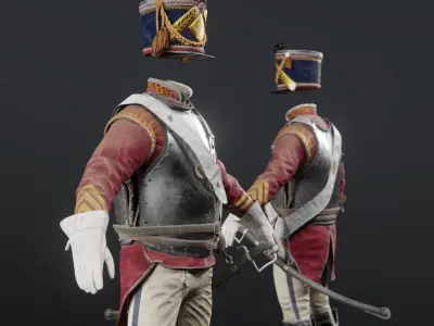 Soldier Napoleon Cavalry Cuirassier 3D model