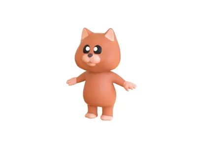 High-Quality 3D Cartoon Cat  Low-poly 3D model