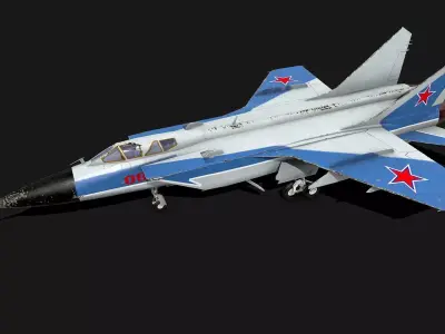 Mikoyan MiG-31 Low-poly PBR Low-poly 3D model