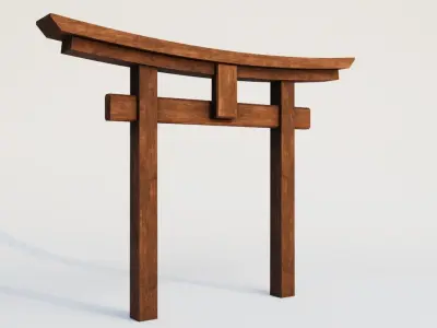 Japanese Gate Torii Low Poly PBR 3D Model Low-poly 3D model