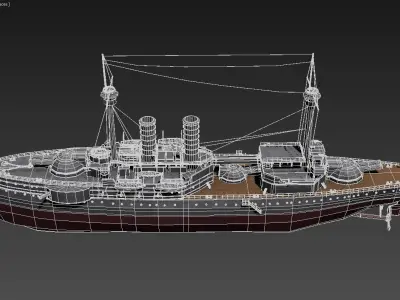 Barbaros Battleship 3D Model 3D model
