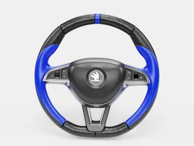 Blue Cover Steering Wheel 3D model