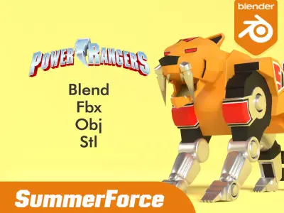 Sabertooth Tiger Dinozord - Power Ranger 3D model