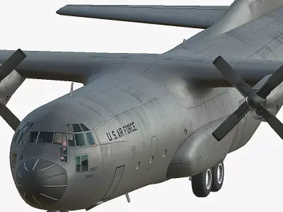 C130 Hercules Low-poly 3D model