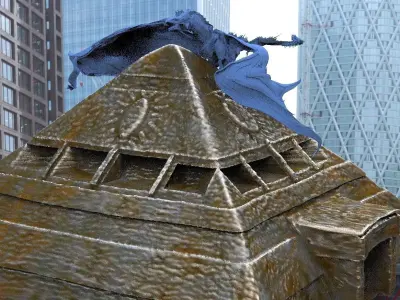 Dragon on Pyramid 3D model