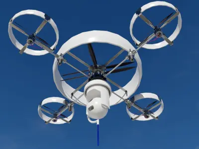 Reconnaissance Spy Drone Low-poly 3D model