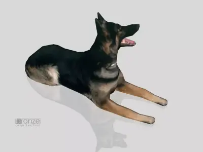 German Shephed dog Low-poly 3D model