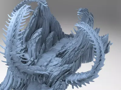 Japanese Genma mountains 2 3D model