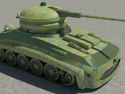 Tank 3D model textured 3D model