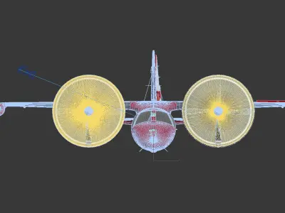 Mu-2 twin turboprop executive aircraft 3D model