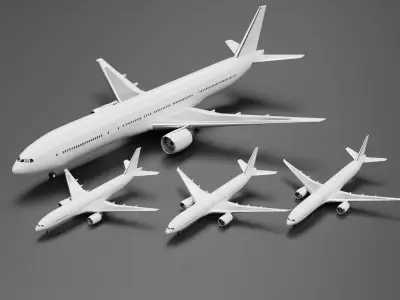 Boeing 777 -200 -300 -8 -9 Pack 3D model